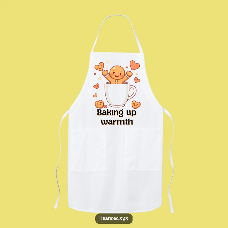 Funny Gingerbread Man Mug Jump Apron - Bake with Joy and Hilarious Flair