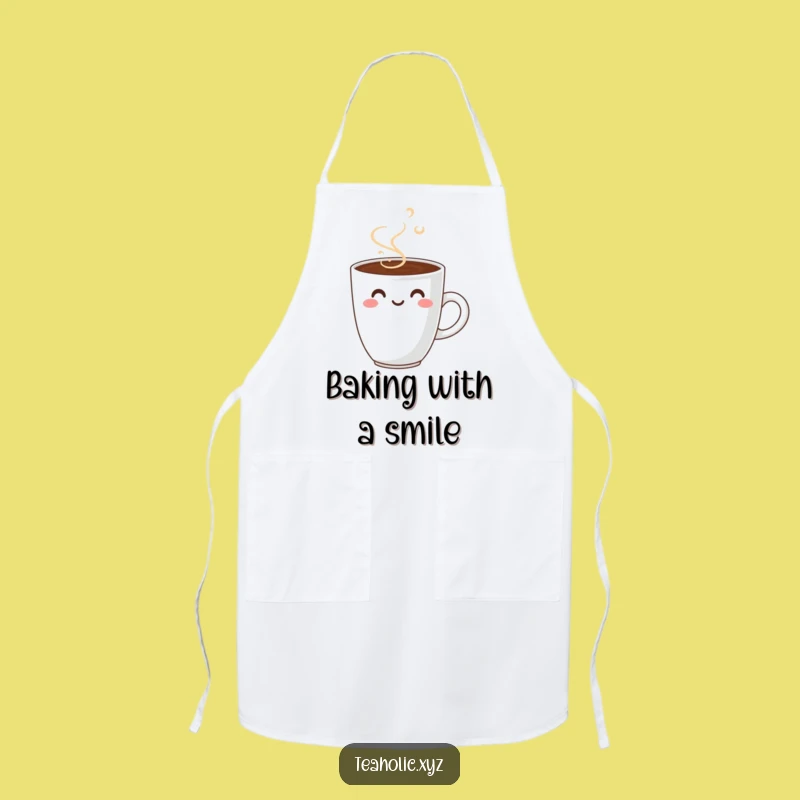 Funny Smiling Coffee Cup Apron - Cook with Joy and Smiles