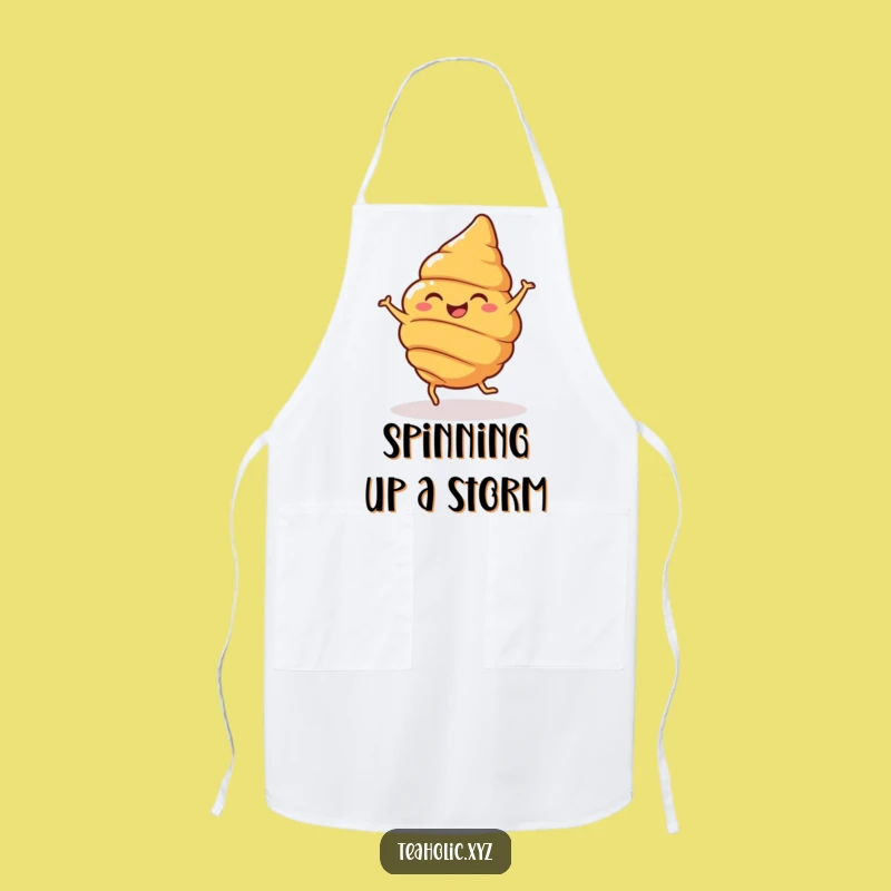 Funny Croissant Spin Apron: Cheerful Pastry Kitchen Wear, Funny Gift
