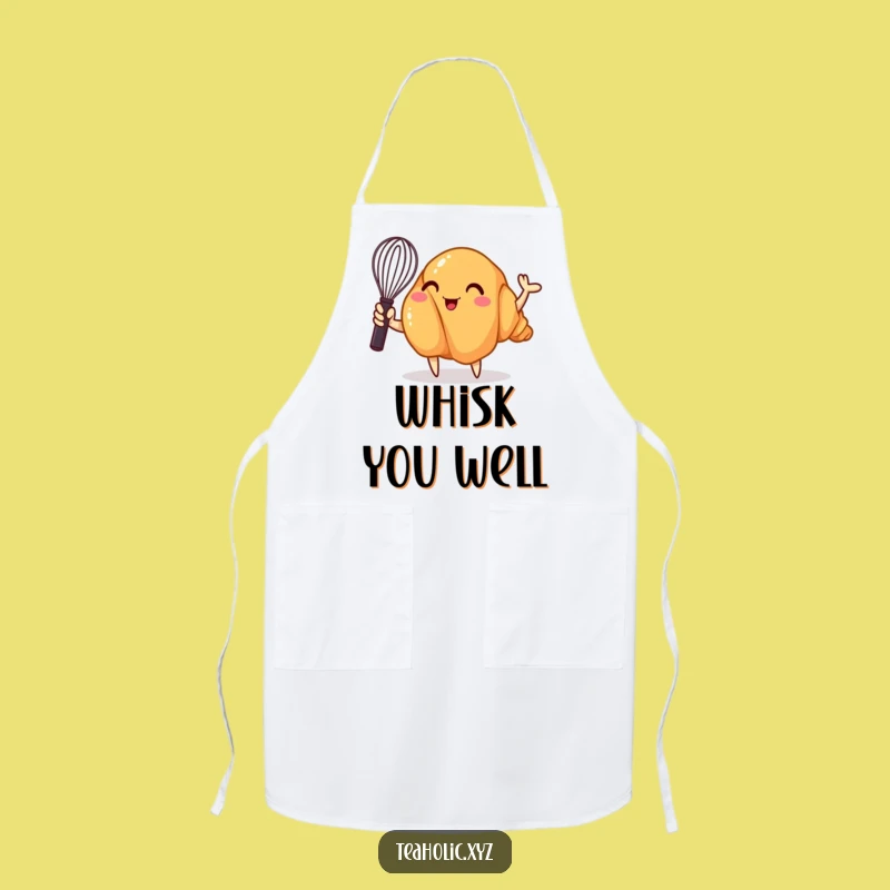 Funny Croissant Whisk Apron: Whimsical Baker's Gear, Hilarious Funny Gift for Cooks