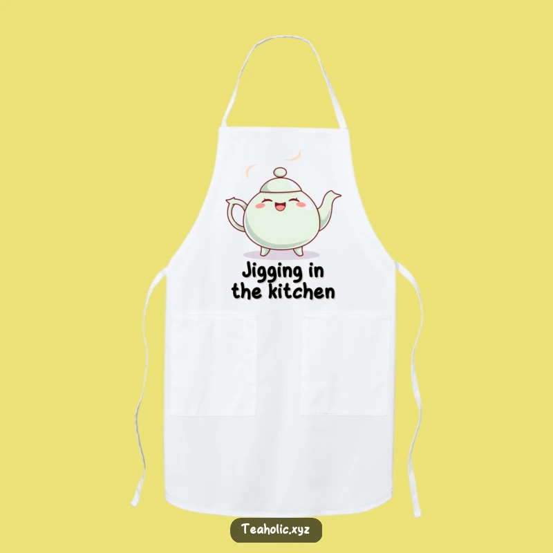 Funny Giggling Teapot Jig Apron - Cook with Energy & Funny Style
