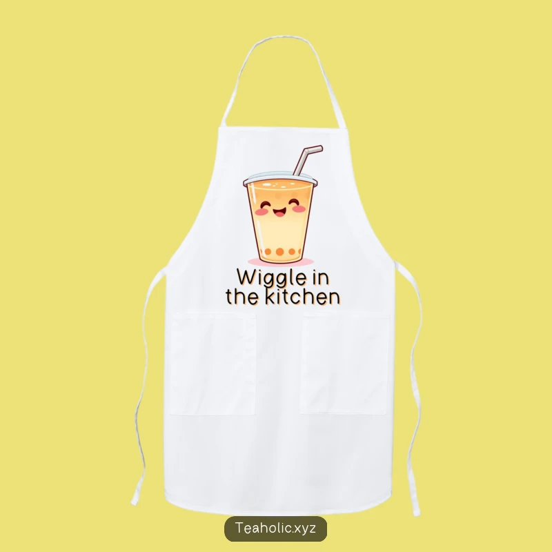 Funny Wiggle Tea Apron: Cheerful Smiling Tea Cup Kitchen Wear, Funny Gift