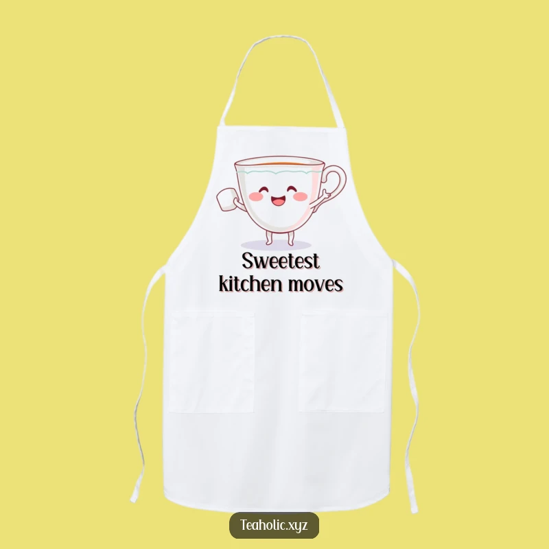 Funny Teacup Sugar Cube Dance Apron - Practical & Funny Kitchen Accessory