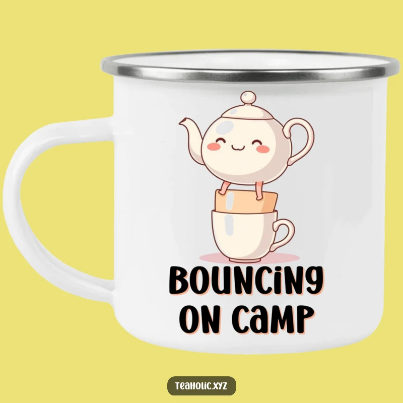 Funny Teapot Camping Mug: Adventure with Cheerful Brews
