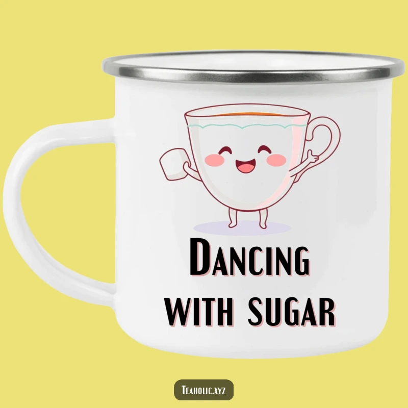 Funny Teacup Sugar Cube Dance Camping Mug - Durable & Funny Outdoor Companion