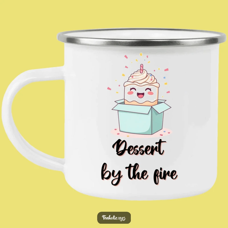 Durable Funny Happy Cake Camping Mug - Celebrate Outdoors with Joy