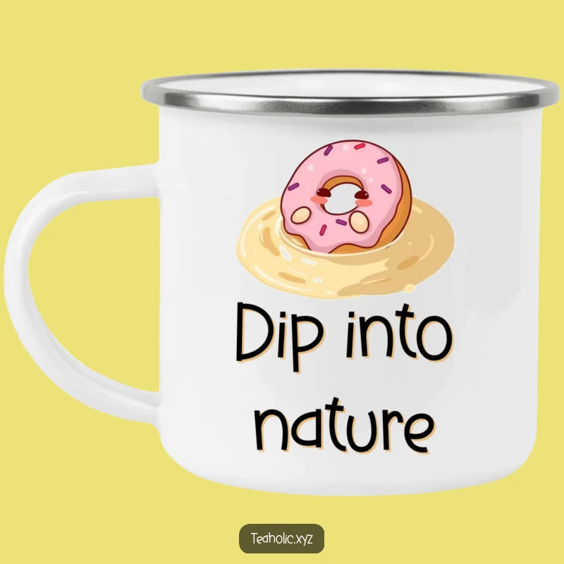 Funny Happy Donut Tea Pool Camping Mug - Adventure Fuel with Sweet Humor