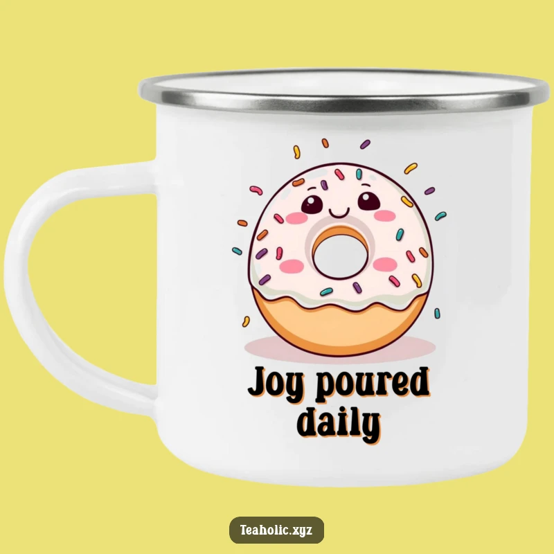 Funny Donut Sprinkle Joy Camping Mug: Adventure Fuel With Cheerful Vibes