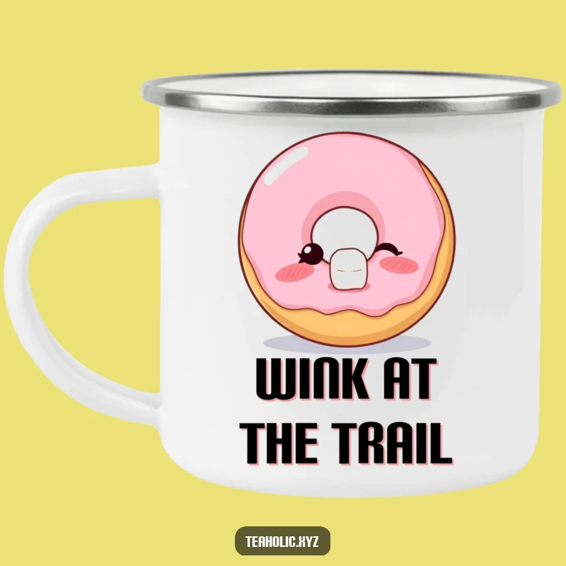 Funny Donut Wink Camping Mug: Balance Outdoor Fun Funny Gift