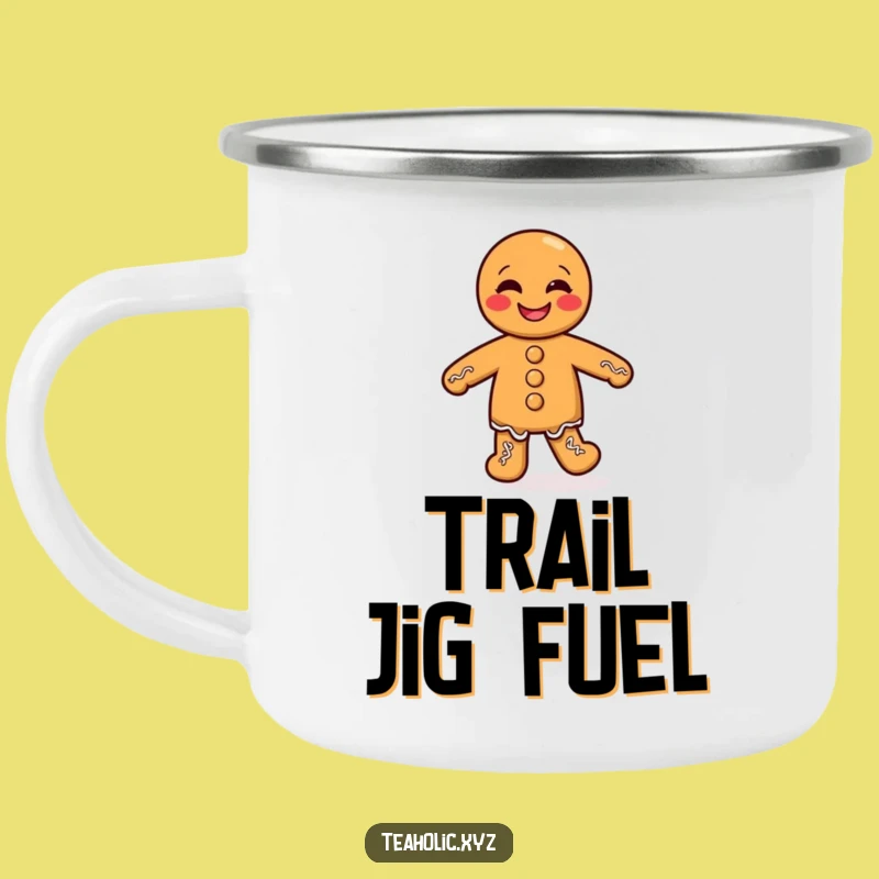 Funny Gingerbread Man Camping Mug: Giggling Jigging Cookie for Outdoors