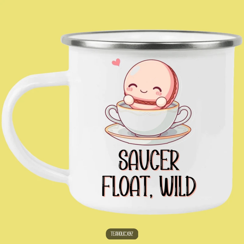 Funny Macaroon Tea Camping Mug: Blissful Brews on Every Adventure