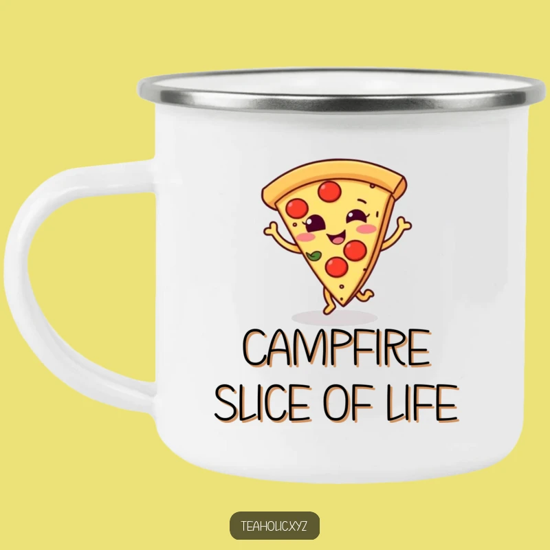 Funny Pizza Camping Mug - Durable Cup for Pizza Adventures