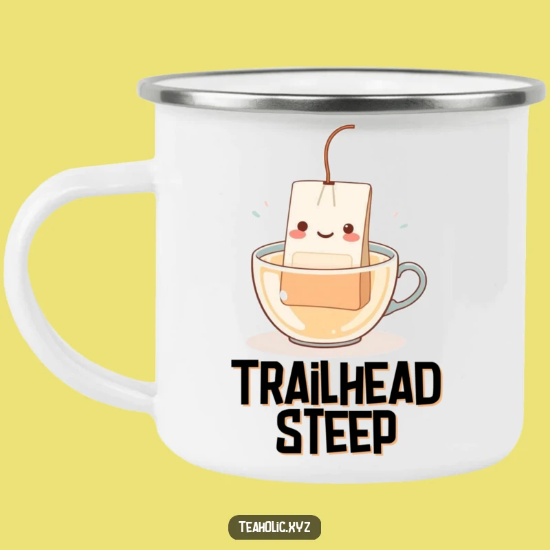 Funny Teabag Dip Camping Mug: Durable Character Drinkware, Perfect Humorous Gift!