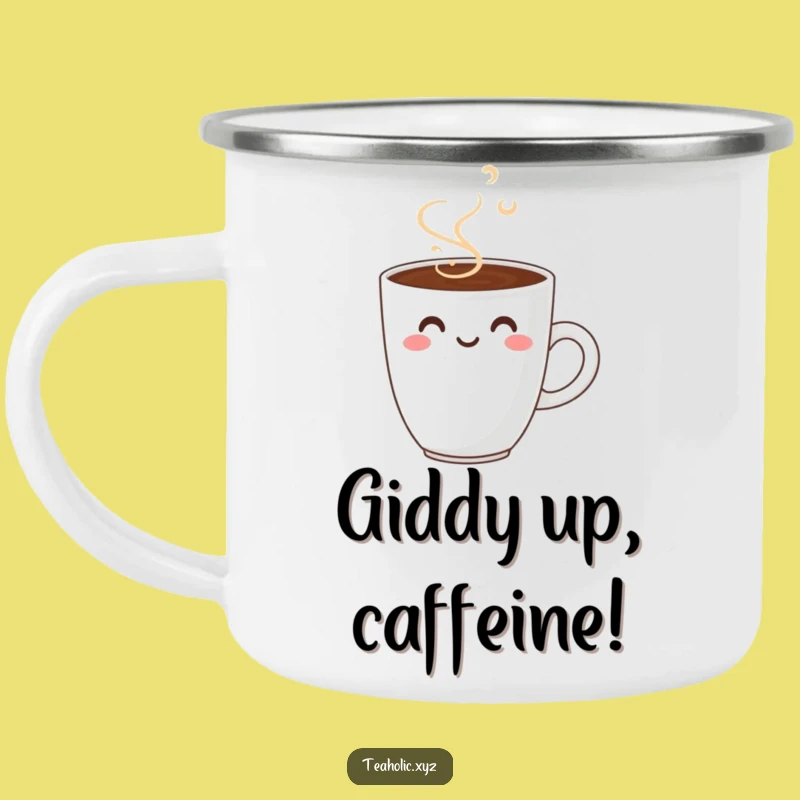 Durable Funny Smiling Coffee Cup Camping Mug - Adventure Ready Cheer