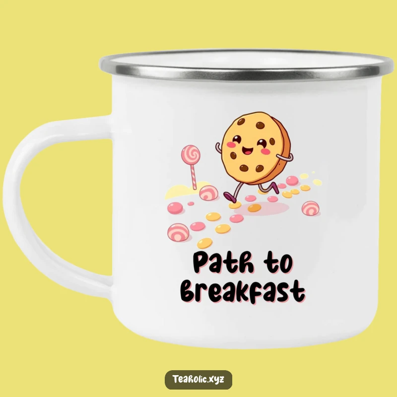 Funny Cookie Character Camping Mug: Candy Path Adventure Funny Gift
