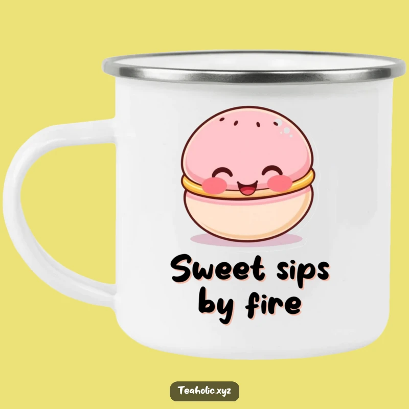Funny Macaron Camping Mug - Durable Cup for Sweet Adventures