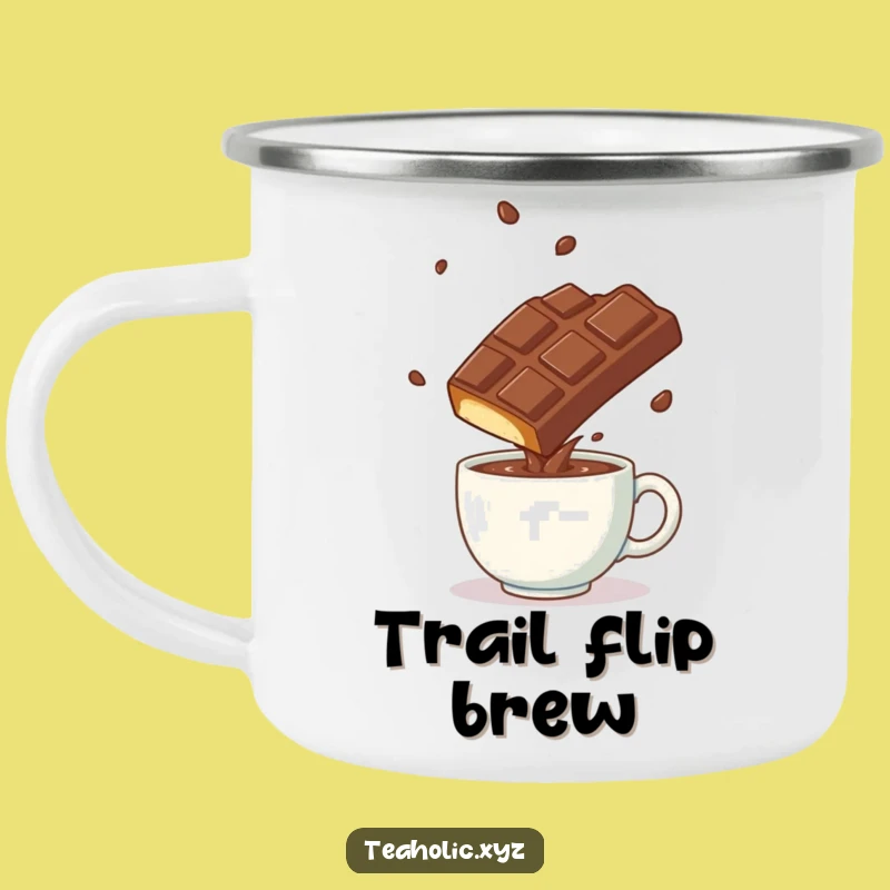 Funny Chocolate Somersault Camping Mug - Durable Acrobatics Enamel Cup Gift