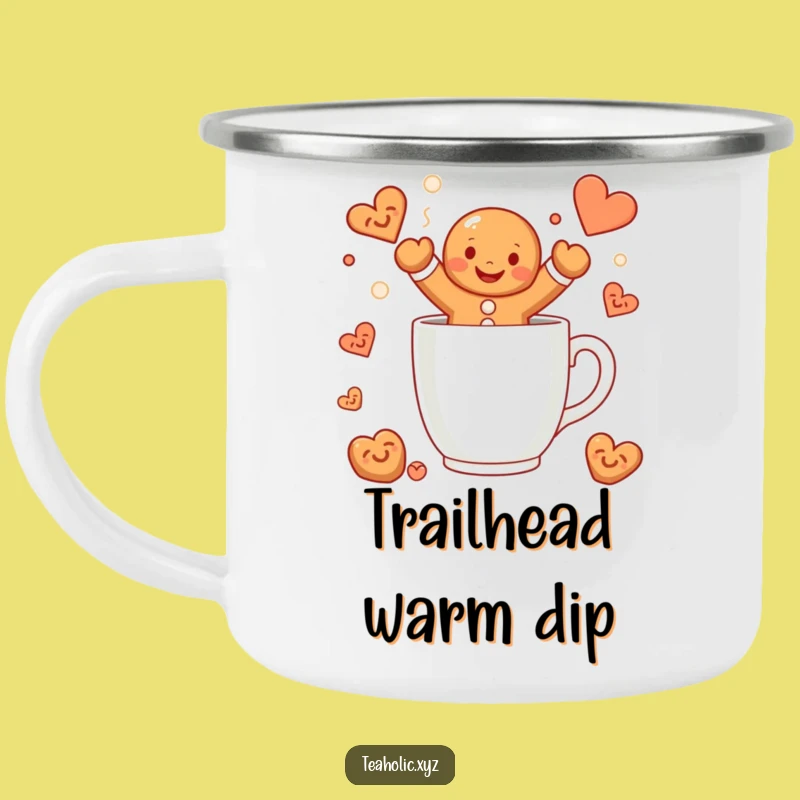 Funny Gingerbread Man Mug Jump Camping Mug - Adventure Fuel with Holiday Cheer