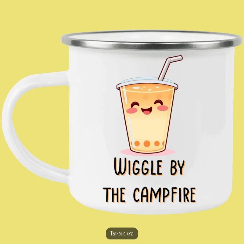 Funny Wiggle Tea Camping Mug: Durable Smiling Tea Cup, Great Outdoors Funny Gift