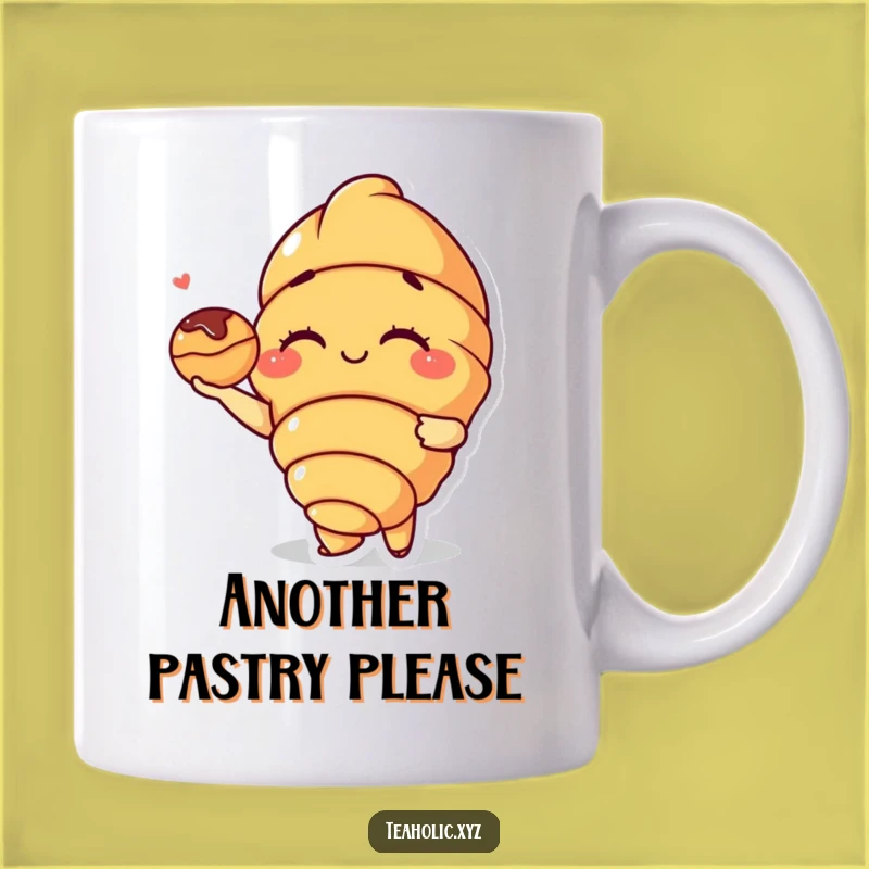 Funny Croissant Wink Mug: Pastry Pal's Sweet Treat - Perfect Funny Gift