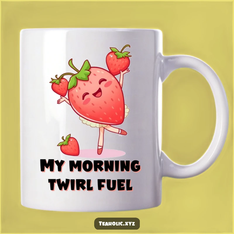 Funny Ballet Strawberry Mug: A Joyful Pirouette Dancer Gift for Her