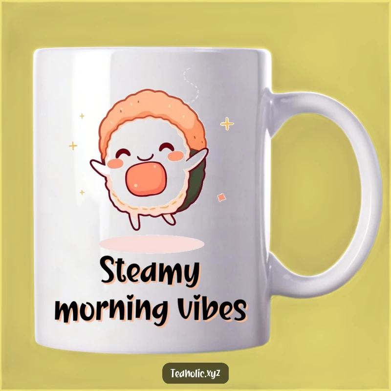 Funny Charmed Sushi Dance Mug - Whimsical Japanese Food & Tea Lover Gift