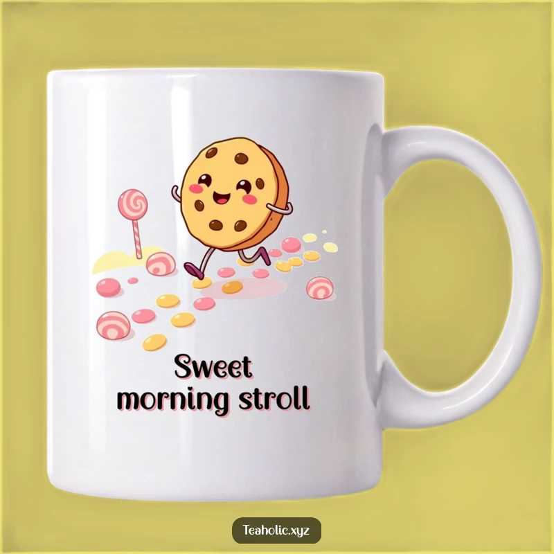 Funny Cookie Character Mug: Candy Path Skipping Funny Gift