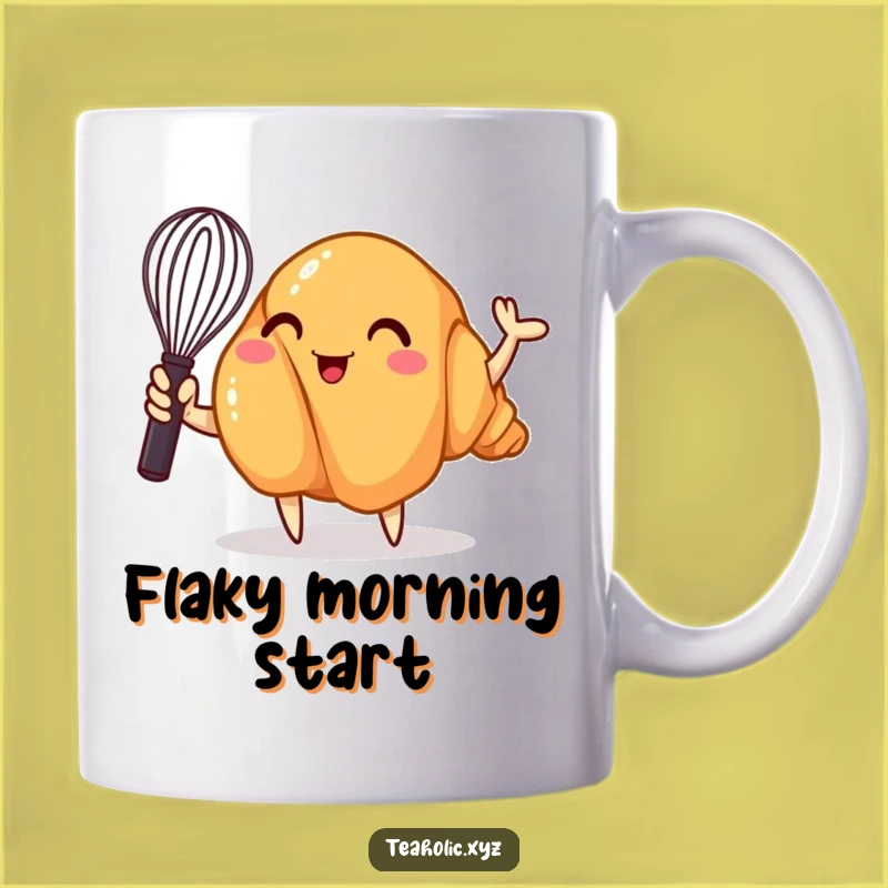 Funny Croissant Whisk Mug: Whimsical Baker Character, Perfect Funny Gift for Pastry Chefs