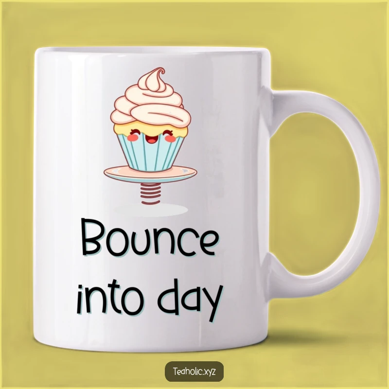 Funny Cupcake Bounce Mug: Giggling Character, Perfect Funny Gift for Sweet Tooth