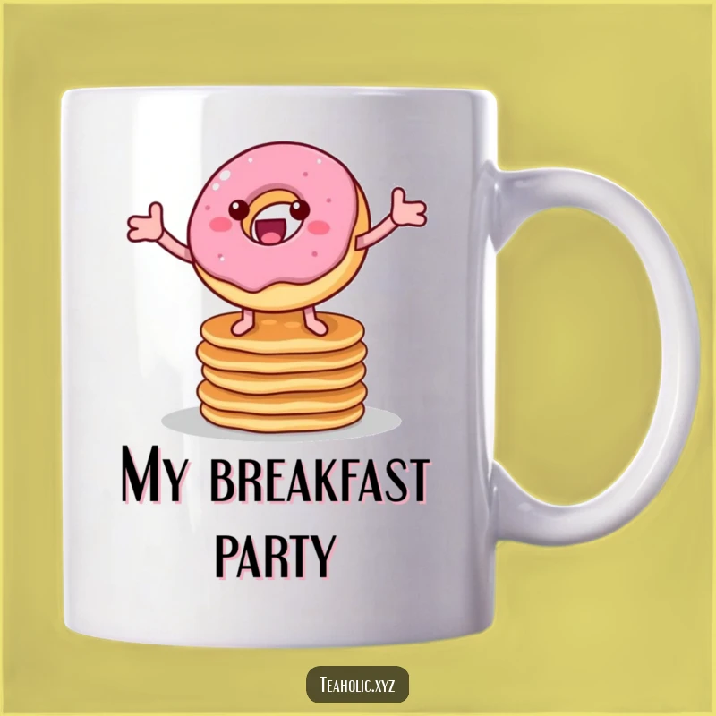 Funny Donut Pancake Bounce Mug - A Delicious & Funny Gift for Breakfast Lovers