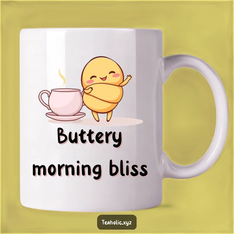 Funny Giggling Croissant Twirl Mug - Hilarious Pastry & Tea Lover Gift