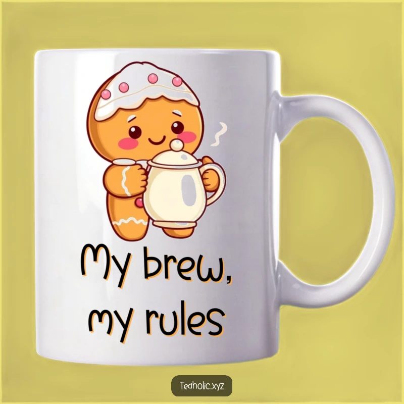 Funny Gingerbread Teapot Mug: A Whimsical Treat for Tea Lovers, Perfect Funny Gift