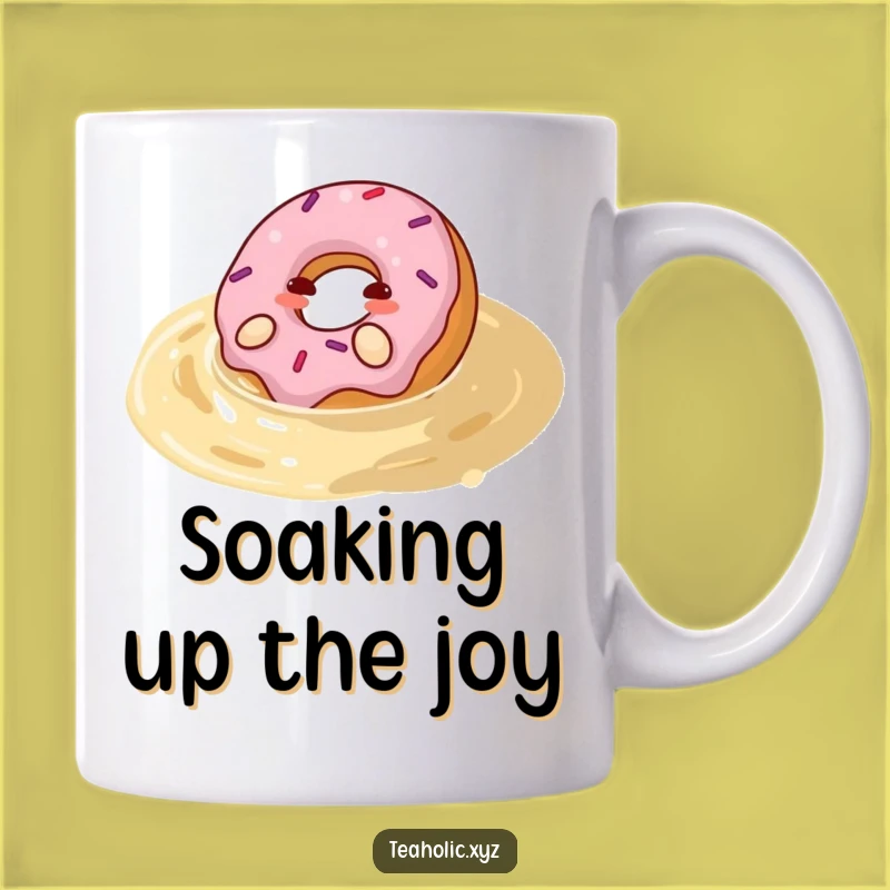 Funny Happy Donut Tea Pool Mug - Hilarious Sweet Treat & Tea Lover Gift