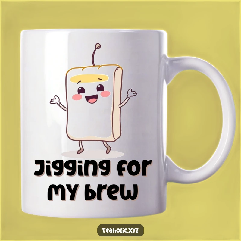 Funny Teabag Jig Mug: A Lively Character Dance for Your Morning Brew Gift