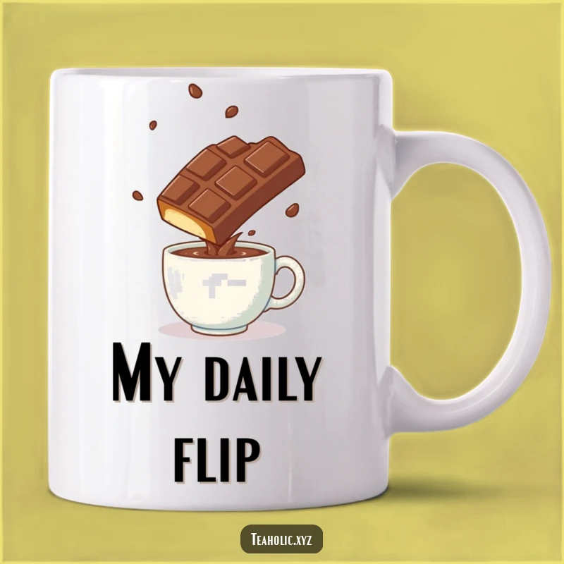 Funny Chocolate Somersault Mug - Playful Bar Over Hot Drink Gift