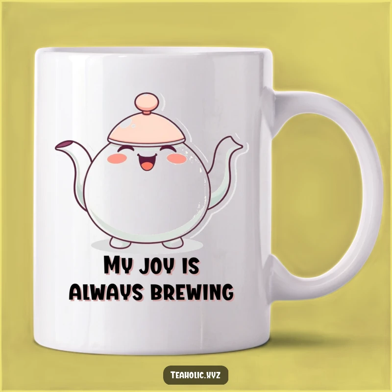 Funny Teapot Mug: Overflowing Joy with a Cheerful Bobbing Character