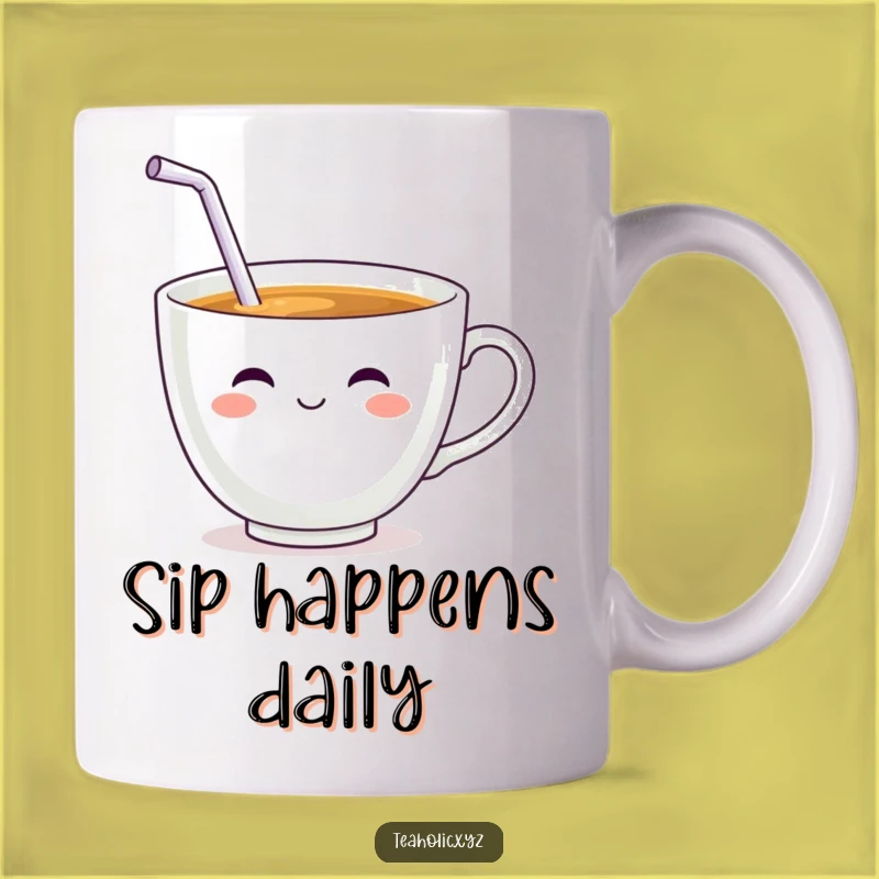 Funny Teacup Sip Mug: Amusing Character Design, Perfect Humorous Gift!