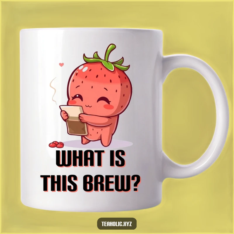 Funny Curious Strawberry Mug - Tea Bag Inspection Funny Gift