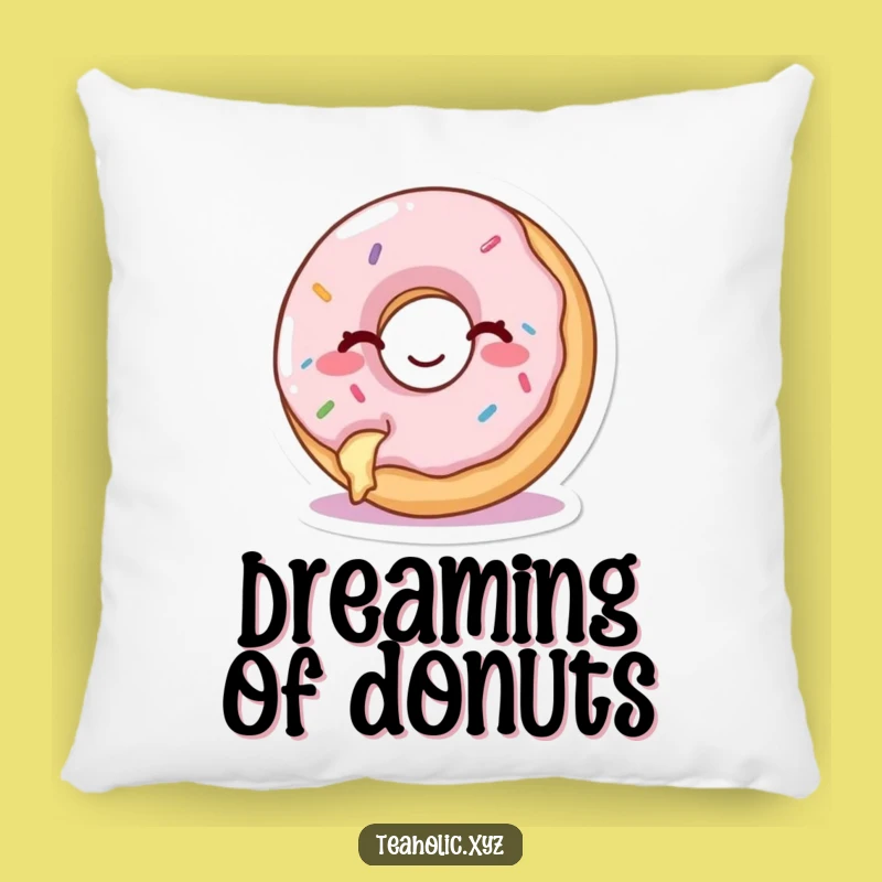 Funny Donut Pillow - Happy Winking Donut, Cozy Sweet Accent