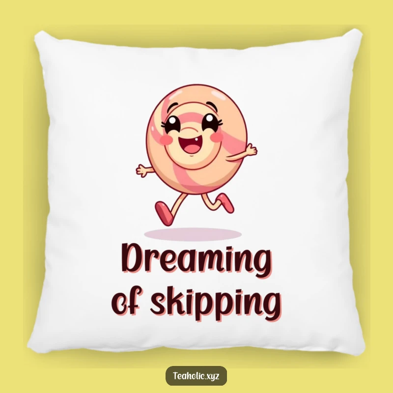 Cozy Funny Candy Swirl Skip Pillow: Sweet Dreams and Cheerful Comfort