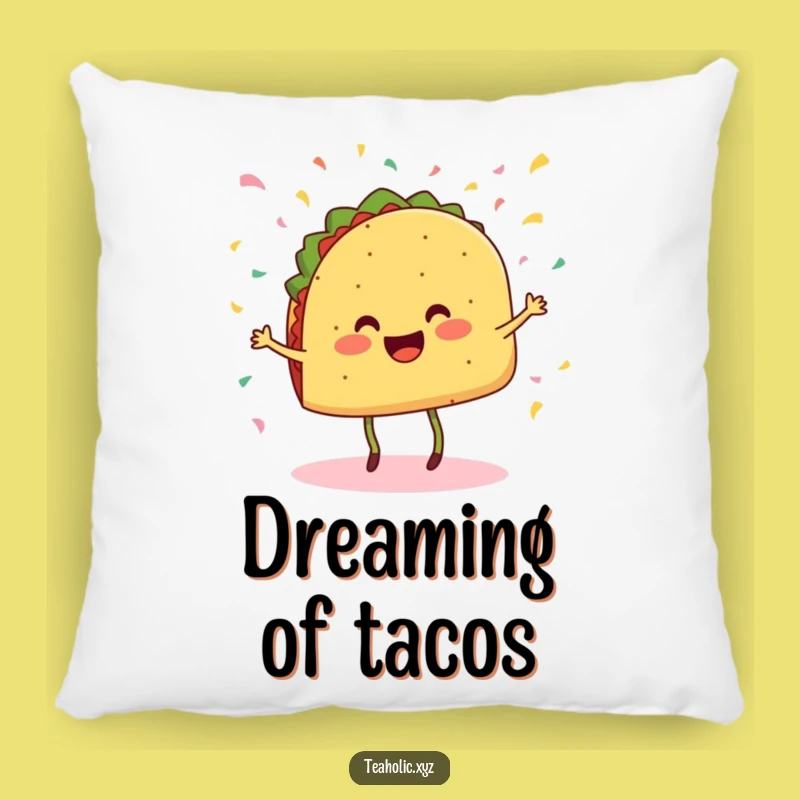 Funny Taco Pillow - Cheerful Dancing Taco, Cozy Fiesta Comfort