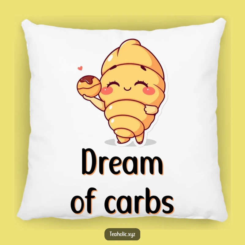 Funny Croissant Wink Pillow: Pastry Pal Comfort - Cozy Funny Gift