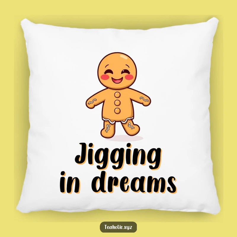 Funny Gingerbread Man Pillow: Giggling Cookie Huggable Decor