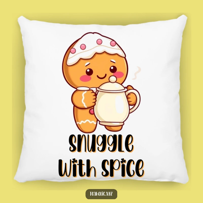 Funny Gingerbread Teapot Pillow: Comfy Holiday Decor, A Sweet Funny Gift