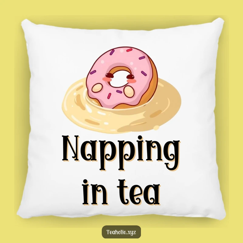 Funny Happy Donut Tea Pool Pillow - Cozy Comfort with Whimsical Charm