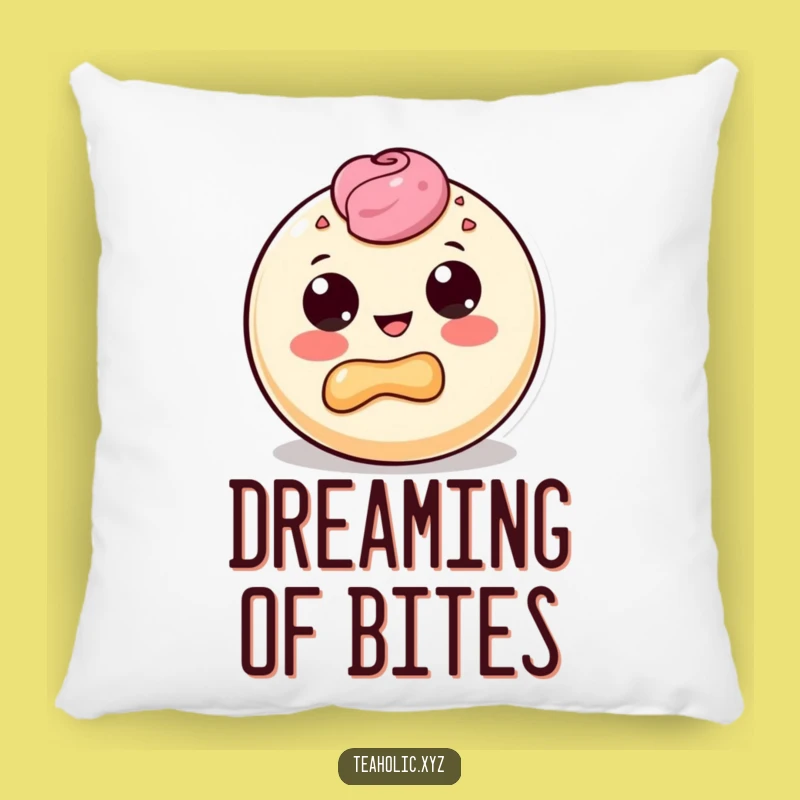 Funny Pastry Bite Pillow: Cozy Comfort with a Delighted Dough Character