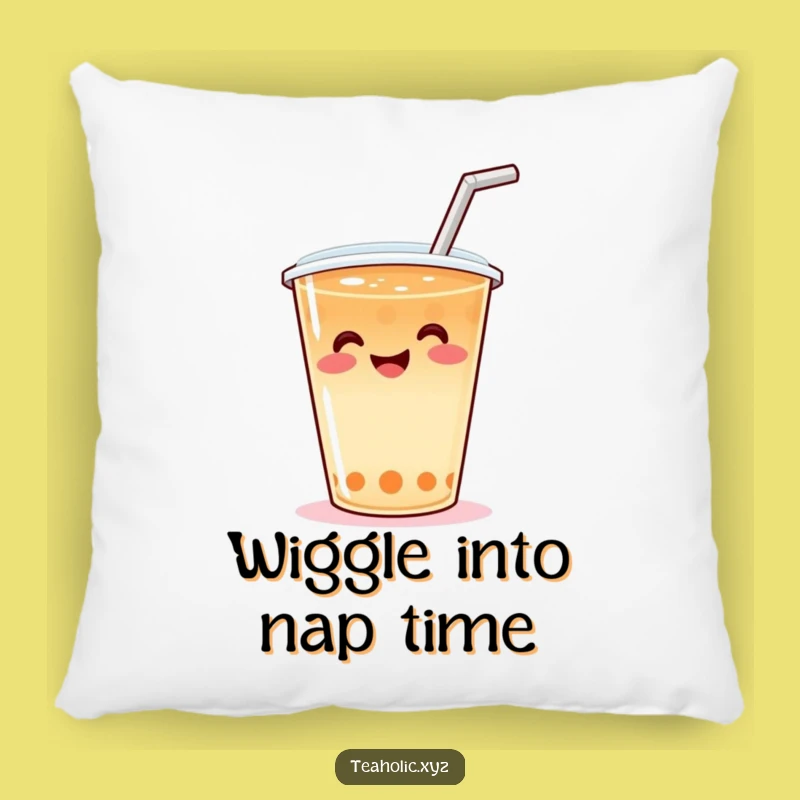 Funny Wiggle Tea Pillow: Cozy Smiling Tea Cup Accent, Cute Funny Gift Pillow