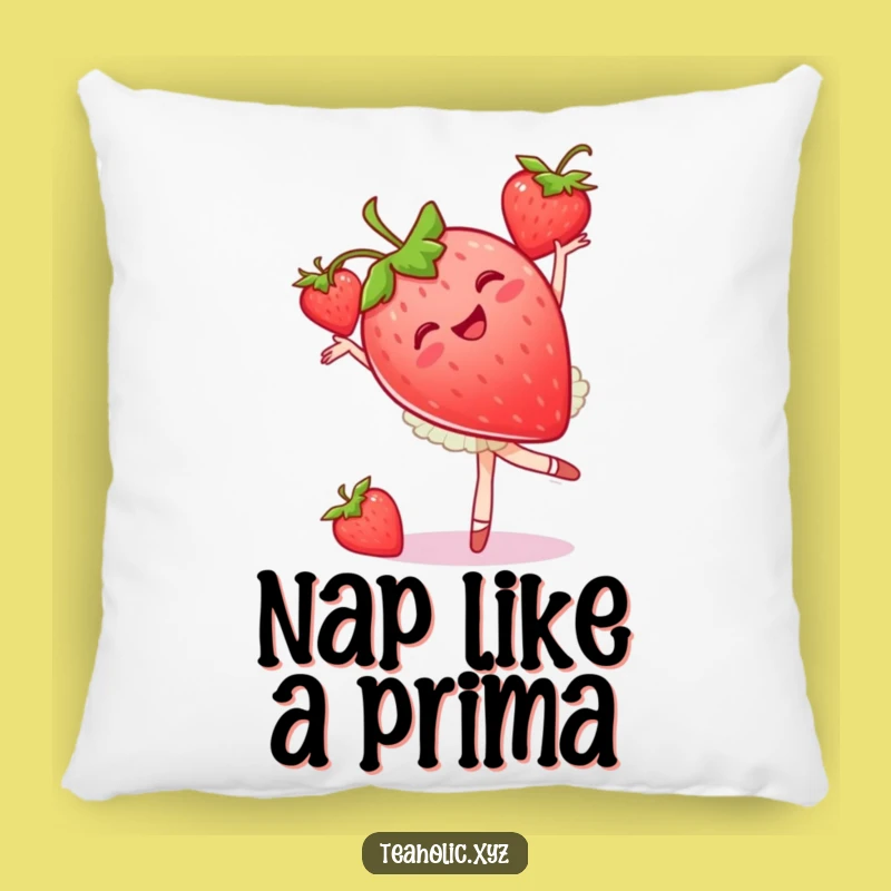 Funny Strawberry Ballet Pillow: Joyful Pirouette Accent, Comfy Gift
