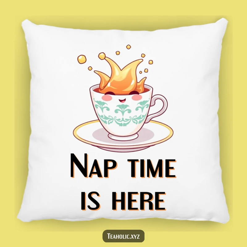 Funny Teacup Splash Pillow: Cheerful Character Comfort - Cozy Funny Gift for Lounging
