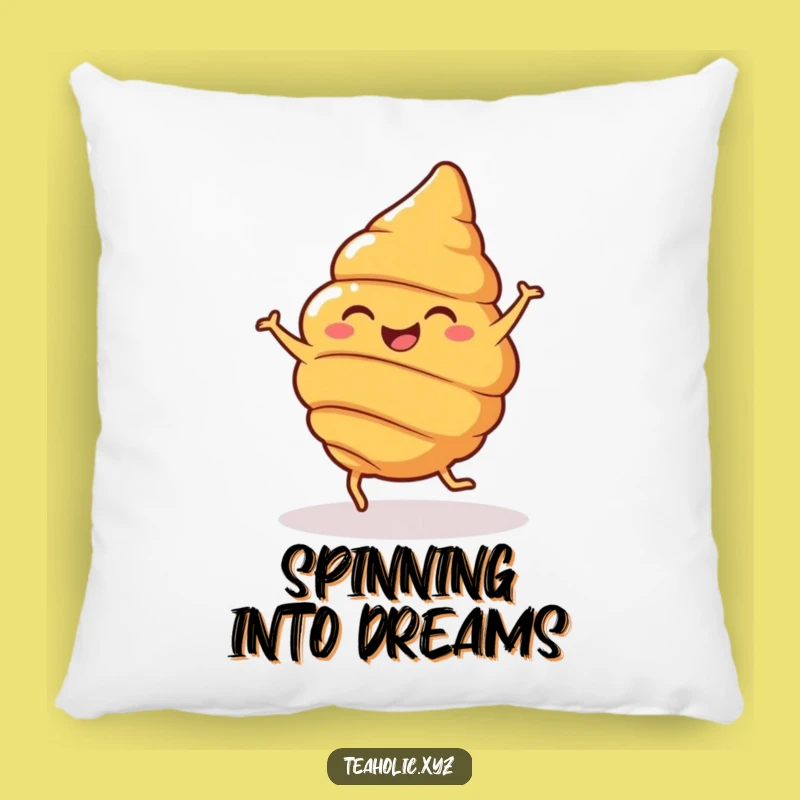 Funny Croissant Spin Pillow: Cozy Cheerful Pastry Accent, Cute Funny Gift Pillow